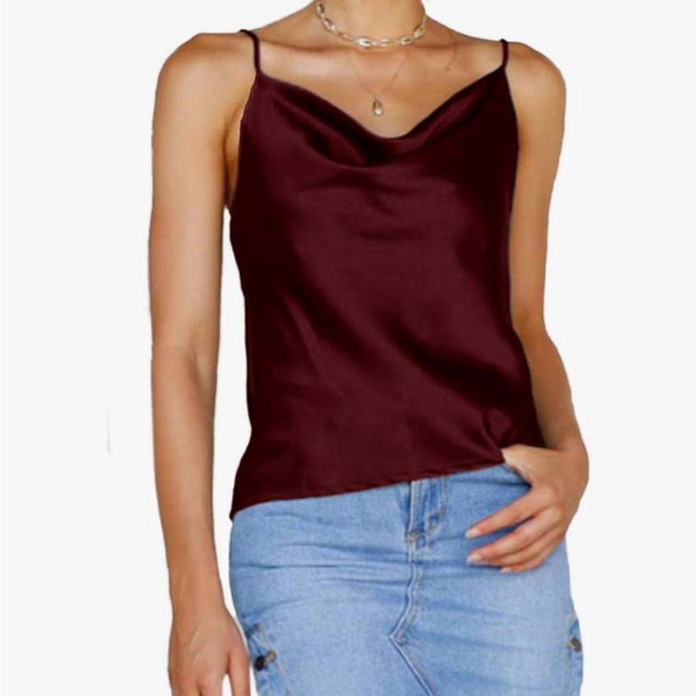 Wine colored silky camisole